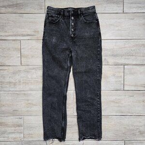 Abercrombie & Fitch Ultra High Rise Straight Jeans Women Exposed Button Fly 27/4